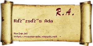 Rózsás Ada névjegykártya